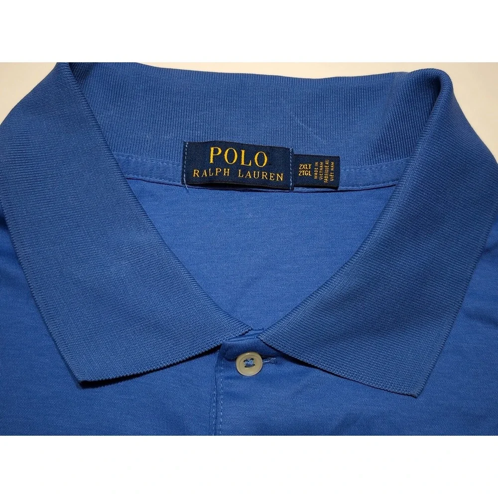 POLO RALPH LAUREN Short Sleeve Shirt Solid Blue 2XLT XXL 2XL Tall ~ New